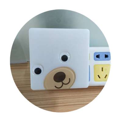 new square bear AC night light Cartoon sensor light